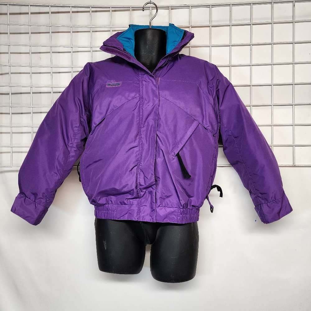Womens S Vintage 90s Columbia Jacket Reversible Puffer Shell Gore-Tex Purple